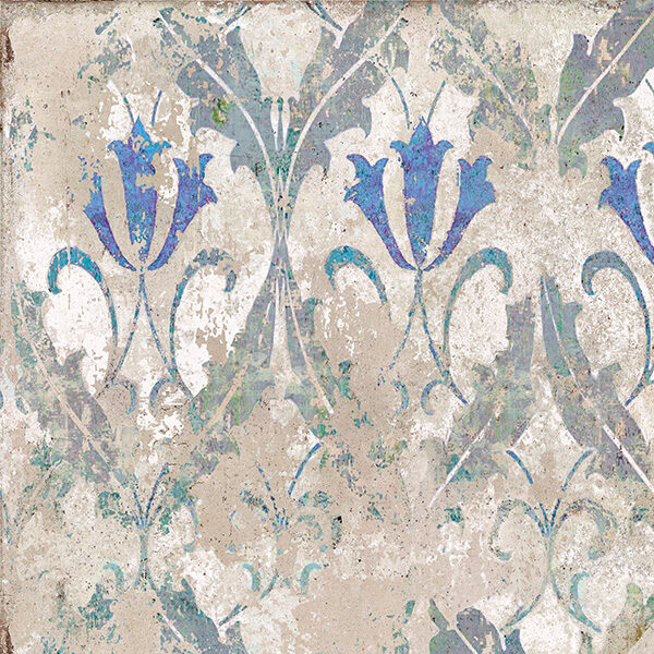 Carrelages en grès cérame aspect terre cuite pour sols et murs intérieurs et extérieurs, collection Ilcottotagina, ton clair avec décoration.