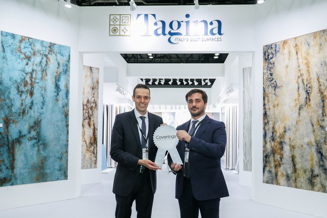 Alla fiera Coverings 2021 Tagina vince il premio Best in Show per la categoria Big & Bold grazie alle lastre gres grande formato