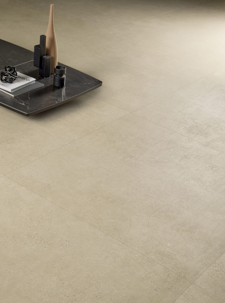 dettaglio struttura piastrella in gres effetto cemento color beige