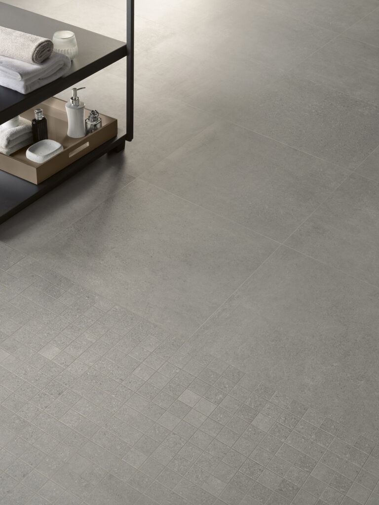 dettaglio struttura piastrella in gres effetto cemento color fumo