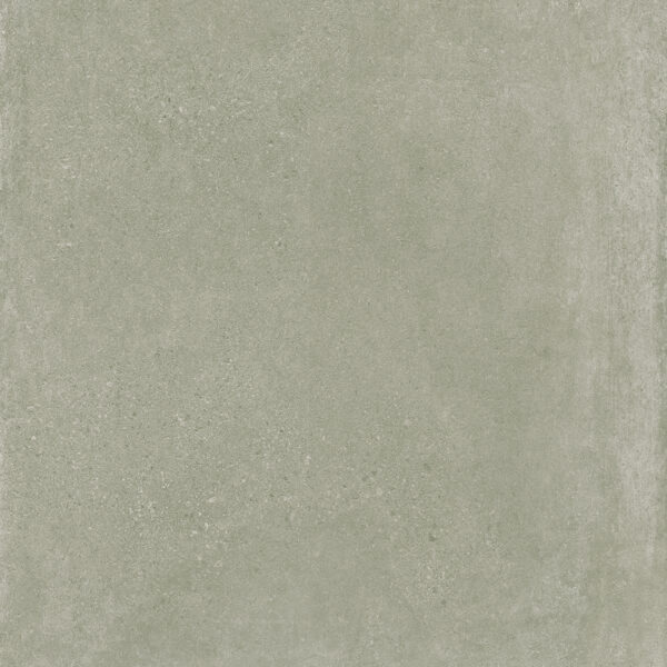 Superficie in gres porcellanato effetto pietra e cemento, tonalità verde salvia, dal grande formato 120x280 al 60x60 cm, perfetta per pavimenti e rivestimenti in ambienti moderni ed eleganti.